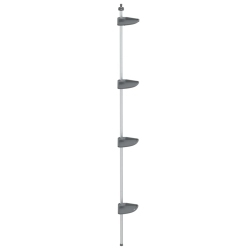 VIDAXL 4-Tier Telescopic Shower Corner Shelf Aluminium In Silver