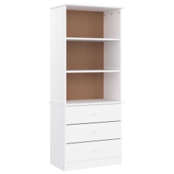 VIDAXL Bookcase With Drawers Alta 60X35X142 Cm Solid Wood Pine In White