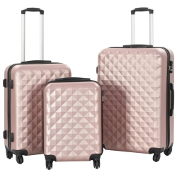 VIDAXL Hardcase Trolley Set 3 PCs Rose Abs In Gold