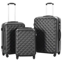 VIDAXL Hardcase Trolley Set 3 PCs Abs In Black