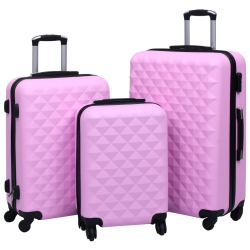 VIDAXL Hardcase Trolley Set 3 PCs Abs In Pink