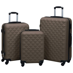 VIDAXL Hardcase Trolley Set 3 PCs Abs In Brown