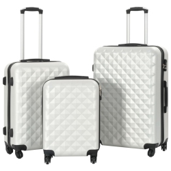 VIDAXL Hardcase Trolley Set 3 PCs Bright Abs In Silver