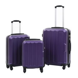 VIDAXL Hardcase Trolley Set 3 PCs Abs In Purple