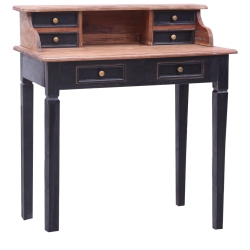 VIDAXL Writing Desk With Drawers 90X50X101 Cm Solid Wood In Mahogany
