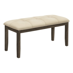 MYNE 44" Rectangular Bench Cream Fabric And Solid Wood In Grey