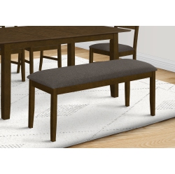 MYNE 44-Inch Rectangular Walnut Solid Wood Upholstered Bench In Brown