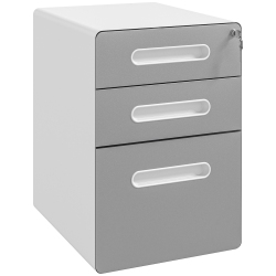 VINSETTO Metal Mobile Filing Cabinet \w 3 Drawers And Lock, Under Desk Vertical File Cabinet On Wheels for Legal, A4, Letter Size for Home Office