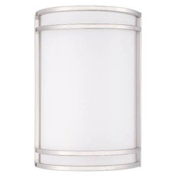 STRAK Led Wall Sconce Brush Nickel 15W = 100W 6000K Es Dimmable