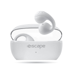 ESCAPE - Wireless Ear Clip Headphones With Microphone And Charging Case In White