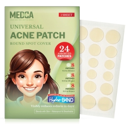 MEDCA Acne Absorbing Covers - Hydrocolloid Acne Care Bandage (24 Count) Three Universal Patch Sizes, Acne Blemish Treatment for Face & Skin Spot Pore