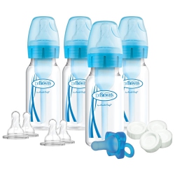 DR BROWN'S Options+ Narrow Breast-To-Bottle Baby Bottle Set - In Blue
