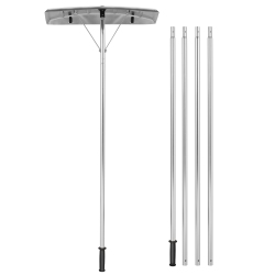 COSTWAY 20 Ft Aluminum Snow Roof Rake 25"oversized Blade W/ 2 Rollers