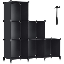 6 Cube Closet Organizers: Cube storage shelf bookshelf with metal hammer. Versatile organizers and storage cabinet