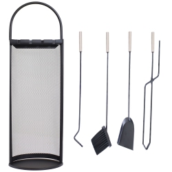 SUNNYDAZE DECOR Sunnydaze 4-Piece Fireplace Tool Set With Mesh Shroud Holder