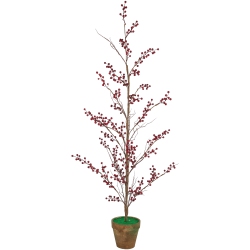 NORTHLIGHT Potted Berry Artificial Christmas Twig Tree - Unlit - 4'