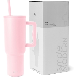 SIMPLE MODERN 40 OZ Tumbler \w Handle And Straw | Insulated Stainless Steel Water Bottle Iced Coffee Cup Travel Mug | Gifts for Women & Men | Trek