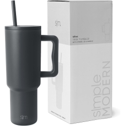 SIMPLE MODERN 40 OZ Tumbler \w Handle And Straw | Insulated Stainless Steel Water Bottle Iced Coffee Cup Travel Mug | Gifts for Women & Men | Trek
