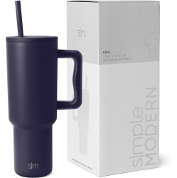 SIMPLE MODERN 40 OZ Tumbler \w Handle And Straw | Insulated Stainless Steel Water Bottle Iced Coffee Cup Travel Mug | Gifts for Women & Men | Trek