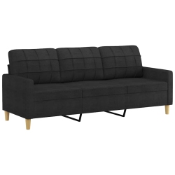 VIDAXL 3-Seater Sofa 180 Cm Fabric In Black