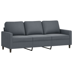 VIDAXL 3-Seater Sofa Dark 180 Cm Velvet In Grey