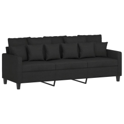 VIDAXL 3-Seater Sofa 180 Cm Fabric In Black