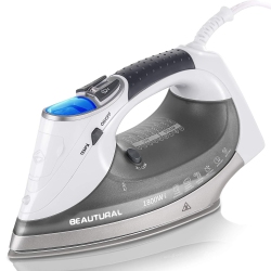 STRAK 1800-Watt Steam Iron With Digital Lcd Screen, Double-Layer And Ceramic Coated Soleplate