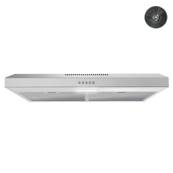 STREAMLINE 30 In. Bergamo Ductless Undermount 80 Cfm Range Hood In Brushed Stainless Steel With Mesh Filters, Push Button Control, Led Light