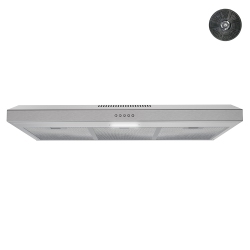 STREAMLINE 36 In. Donini Ductless Undermount 80 Cfm Range Hood In Brushed Stainless Steel With Mesh Filters, Push Button Control, Led Light