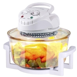 HL33 Air Fryer, 12L Turbo Convection Oven Electric Hot Air Fryers Roaster Steamer Transparent Glass Air Fryer 360° Heating Low Fat Kitchen Cooker F