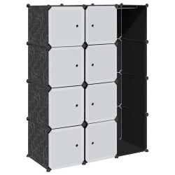 VIDAXL Modular Cabinet 9 Compartments 109X36.5X143 Cm Black And In White