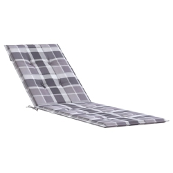 VIDAXL Deck Chair Cushion Check Pattern (75+105)X50X4 Cm In Grey