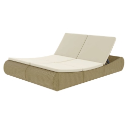 VIDAXL Outdoor Lounge Bed Poly Rattan In Beige
