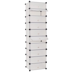 VIDAXL Interlocking Shoe Organiser With 10 Compartments In White