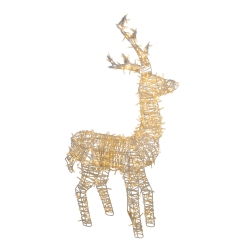 NORTHLIGHT Led Lighted Upright Standing Reindeer Outdoor Christmas Decoration - 48" - Warm In White