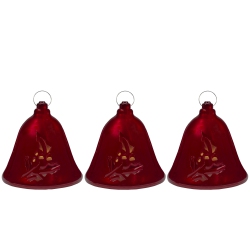 NORTHLIGHT Musical Lighted Bells Christmas Decorations - 6.5" - - Set Of 3 In Red