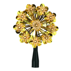 NORTHLIGHT 5.5" Snowflake Starburst Christmas Tree Topper - Clear Lights In Gold