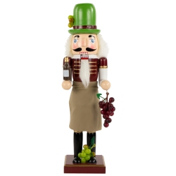 NUTCRACKER FACTORY 14" Green And Wine With Grapes Christmas Nutcracker In Red