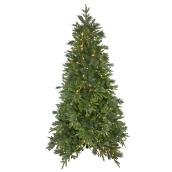 NORTHLIGHT Real Touch Pre-Lit Medium Rosemary Emerald Angel Pine Artificial Christmas Tree - 6.5' - Warm Led Lights In White