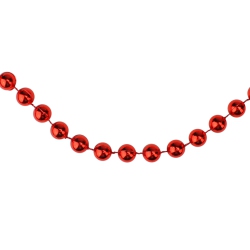 NORTHLIGHT Shiny Round Beaded Commercial Christmas Garland - 33' X .25" - - Unlit In Red