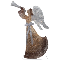 NORTHLIGHT 60" Led Lighted Angel With Trumpet Outdoor Christmas Decoration In Gold