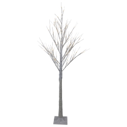 NORTHLIGHT Led Lighted Christmas Birch Twig Tree Outdoor Decoration - 6' - Warm Lights In White
