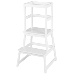 GYMAX Kids Kitchen Step Stool Kids Standing Tower With Safety Rails