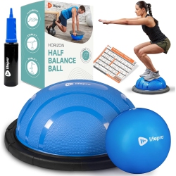 LIFEPRO Half Exercise Ball Trainer: Balance Ball for Exercise, Stability Ball Trainer - Full Body Workout, Physical Therapy - Half Exercise Ball For