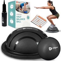 LIFEPRO Half Exercise Ball Trainer: Balance Ball for Exercise, Stability Ball Trainer - Full Body Workout, Physical Therapy - Half Exercise Ball For