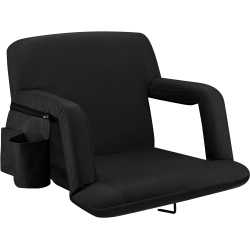 ALPCOUR Wide Reclining Stadium Seat - Waterproof, Extra Thick Padding - In Black