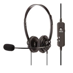 BELL Duo Telephone On-Ear Headset With In-Line Controls & 2.5MM Connection - - In Black