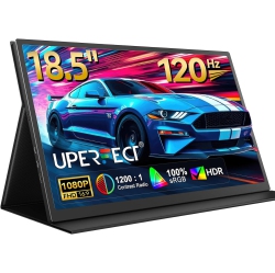 UPERFECT Portable Monitor 18.5 Inch 120 Hz 100% Srgb 1080P Portable Screen for Laptop W/smart Cover, Vesa & Speakers, Frameless Ips HDr USB-C HDMI