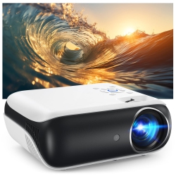 HAPPRUN Projector, Native 1080P Bluetooth Projector, Portable Outdoor Movie Projector, Full HD Mini Projector \w Speaker for Home