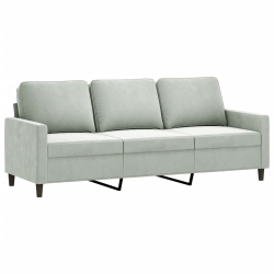 VIDAXL 3-Seater Sofa Light 180 Cm Velvet In Grey